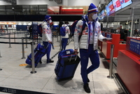 Další čeští sportovci odletěli na zimní olympijské hry do Pekingu z Letiště Václava Havla, 2. února 2022, Praha.
